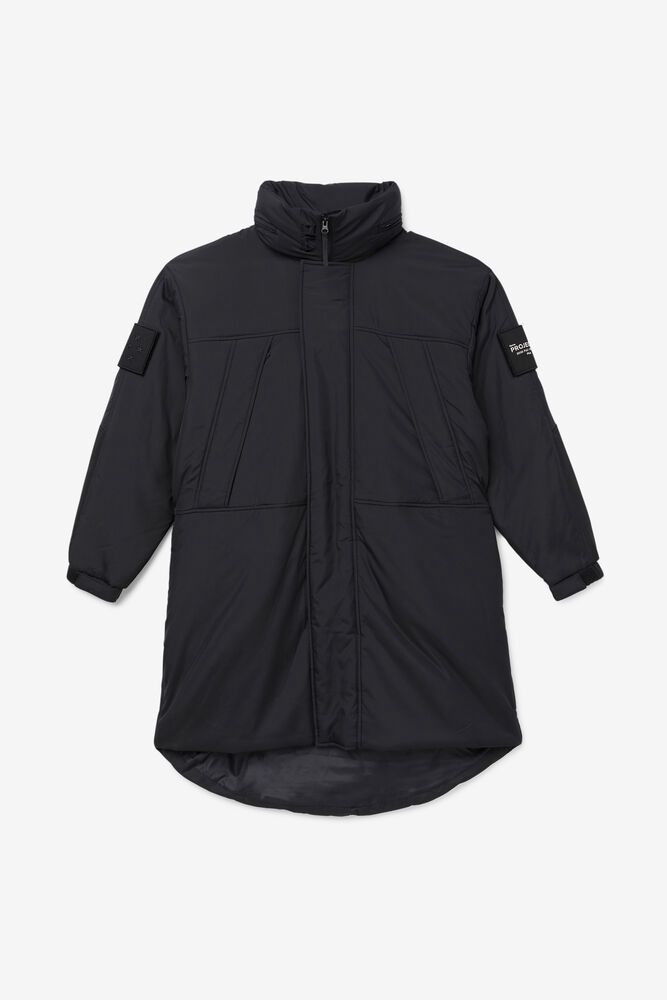 Fila Jacket Mens Black - Project 7 Long Padded - Philippines 1273685-TK